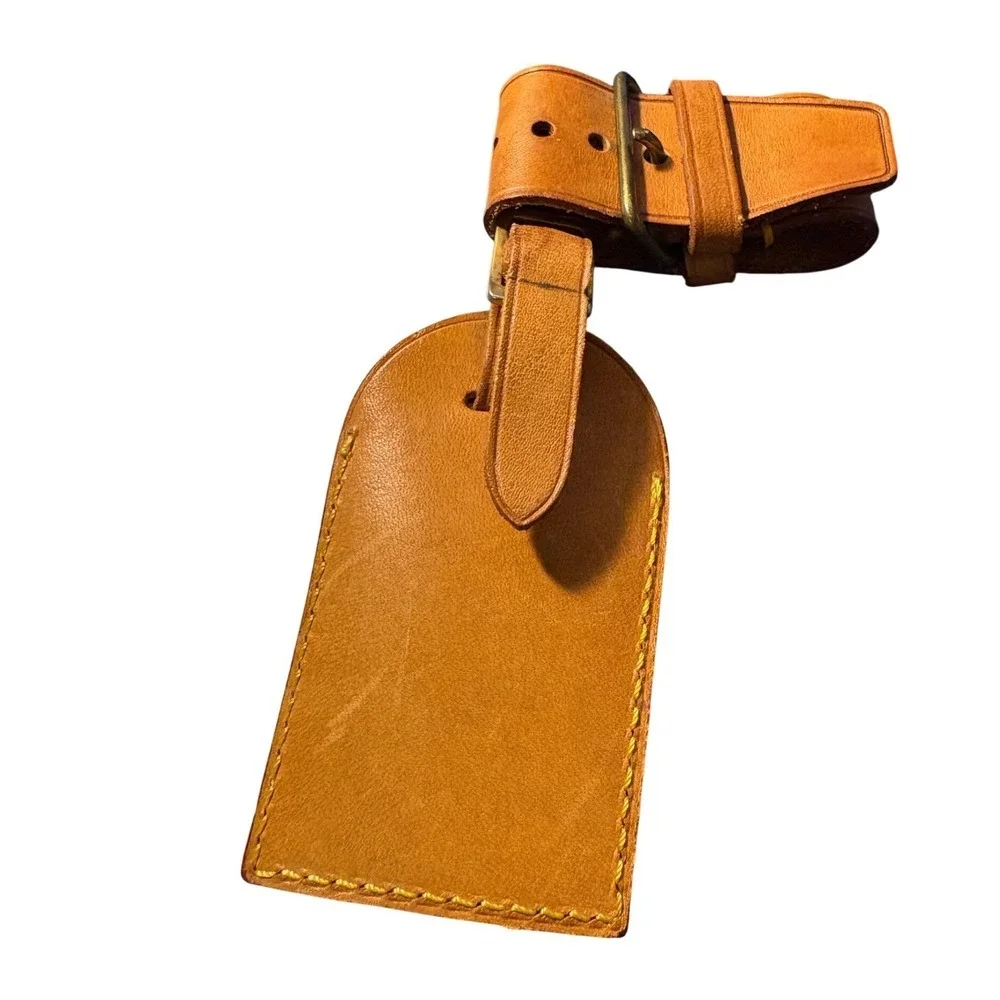 Louis Vuitton Vachetta Leather Luggage Tag and Poignet Set Made in France